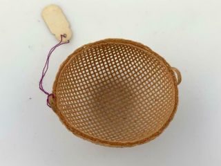 (2) VTG Roberta Partridge (attr. ) 1:12 Dollhouse Miniature Woven Straw Baskets 3