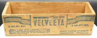Vintage Kraft Cheese Velveeta Wooden 2lb 9x3 Box