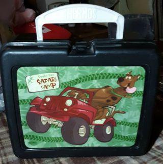 Rare Vintage Scooby Doo Safari Camp Jeep Thermos Lunchbox