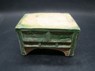 Chinese Ming Dynasty (1368 - 1644) Green Glazed Bedside Table U5893