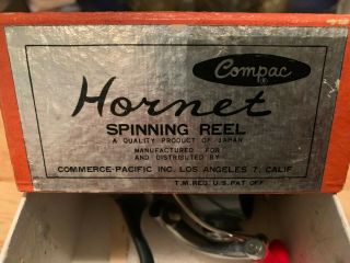 Vintage Hornet Compac Spinning Reel W/box & Paper Work Antique