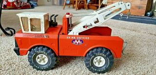 Vintage Mighty Tonka AAA Orange Wrecker Tow Truck Complete RARE 2