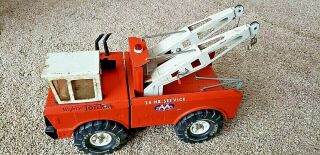 Vintage Mighty Tonka AAA Orange Wrecker Tow Truck Complete RARE 3