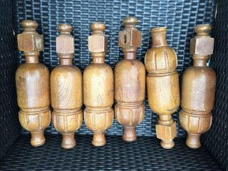 6 Vintage French Wooden Barrell Furniture Legs Bed Table Cupboard