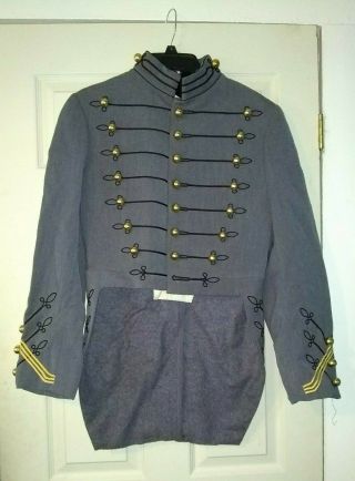 Unisex S Rare Vintage Marching Band Jacket Uniform Gray Brass Buttons Heavy Euc