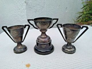 3 Vintage Silver Plated Trophy Cups - Golf - 1960 - 70s