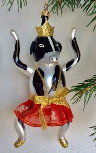 Christopher Radko Dancing Cow Ornament Very Rare Early 1990’s