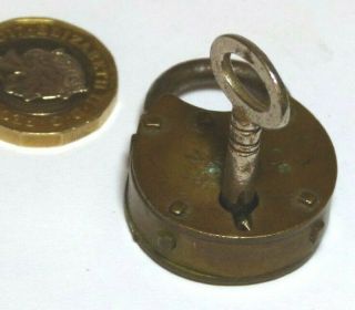 Antique Brass Padlock With Key
