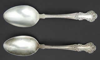 Two Gorham Sterling Silver 7 " Oval Soup Or Dessert Spoon - Cambridge Pattern
