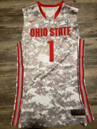 Rare Nike Elite Ohio State Buckeyes Camouflage Basketball Jersey 1 Mens Lrg