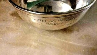 Antique Silver Plate Bowl Hotel Des Nations Saigon Vietnam Hallmark 10 " Rare
