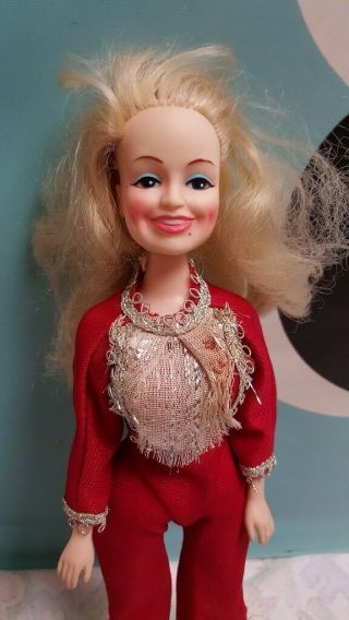 Dolly Parton Doll Barbie Size Red Jumpsuit Vintage
