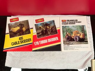 3 Rare Franklin Skidder Tractor Dealer Sales Brochure Ads