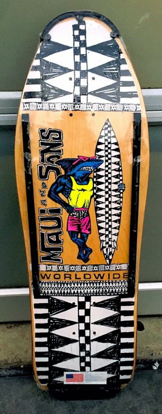 Ultra Rare Nos Og 1988 Maui & Sons Skate Deck In Factory Shrink Not A Reissue
