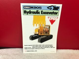 Rare Kobelco Hydraulic Excavator K905 Dealer Sales Brochure