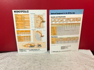2 Rare Kobelco Hydraulic Excavator K907 Dealer Sales Brochure