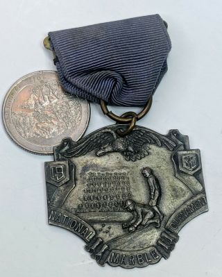 Rare 1934 National Marble Tournament Sterling Medal Maco