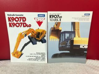 2 Rare Kobelco Hydraulic Excavator K907lc Dealer Sales Brochure