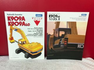 2 Rare Kobelco Hydraulic Excavator K909lc Dealer Sales Brochure