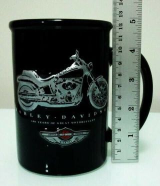 Black Harley Davidson 100th 1903 2003 Anniversary 3d Coffee Mug Cup Gift Rare