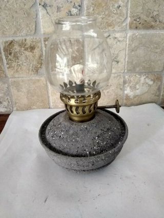 Vintage Grey Kelly / Pixie / Oil Lamp Lantern With Weighted Base