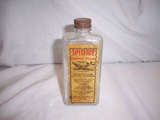 Spitfire Lighter Fuel Fluid Bottle Tin Can Rare Ww2 1940 