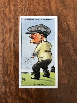 Rare 1931 Churchman Prominent Golfers Cigarette Card No.  19 A Herd Exc