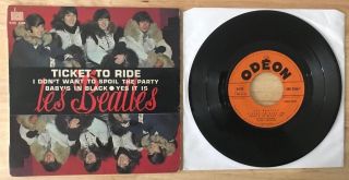 Rare French Ep The Beatles Odeon Soe 3766 Ticket To Ride
