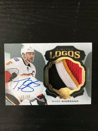 2016 - 17 The Cup Mark Giordano Limited Logos Auto Patch Beauty Rare