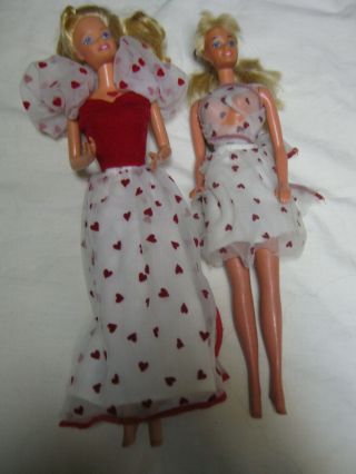 2 Vintage 1983 " Loving You " Barbie Doll Superstar Era,  Hearts Dress,  Mattel