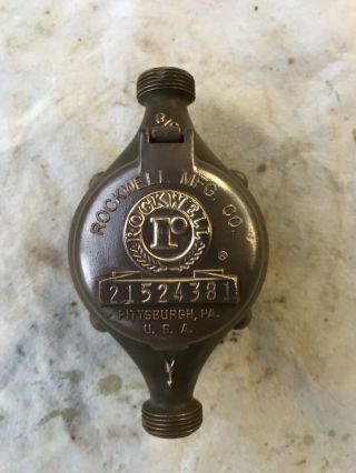 Vintage Antique Steampunk Rockwell Brass Water Meter