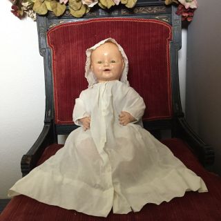 18” Antique Vintage Eih Horsman Baby Dimples Composition Cloth Doll Dbl Jointed
