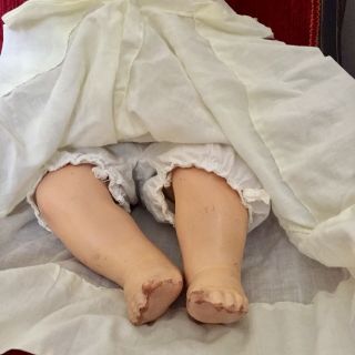 18” Antique Vintage EIH HORSMAN Baby Dimples Composition Cloth Doll Dbl Jointed 3