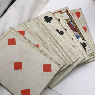 ANTIQUE / VINTAGE DE LA RUE CO LONDON DOUBLE DECK PLAYING CARDS IN VELVET BOX 3