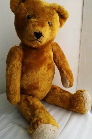 Antique Vintage Old Humped Gold Mohair Teddy Bear,  1920s - 1930s