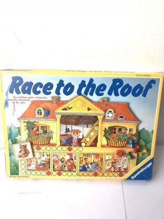 Ravensburger Race To The Roof Board Game Complete 100 Rare Vintage 1988 German
