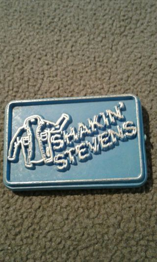 Authentic Vintage Plastic Shakin Stevens Pin Badge 1980 