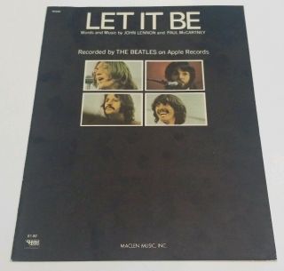 Vintage Sheet Music The Beatles Let It Be 1970 Piano Guitar Cond.  Rare