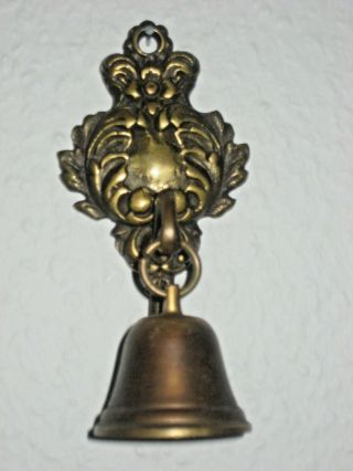 Antique Solid Brass Bell For A Butlers Pull.  Made In Denmark D