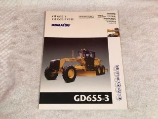 Rare Komatsu Gd655 - 3 Motor Grader Tractor Dealer Sales Brochure