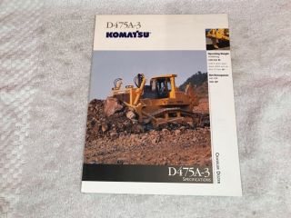 Rare Komatsu D475a - 3 Crawler Dozer Dealer Brochure 11 Page