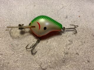 Bagley Diving B 2” Long Green Scale Back Old Fishing Lure 3