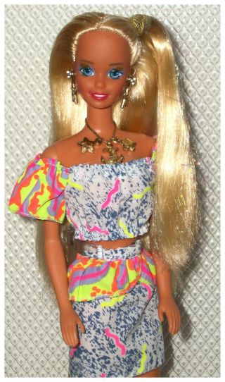 Vintage 1991 Mattel Sun Sensation Barbie Doll,  Fashion 2932,  Reebok Sneakers
