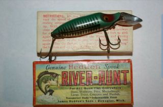 Vintage Heddon River Runt Spook Floater 9400 Fishing Lure Rare Scoop Lip.