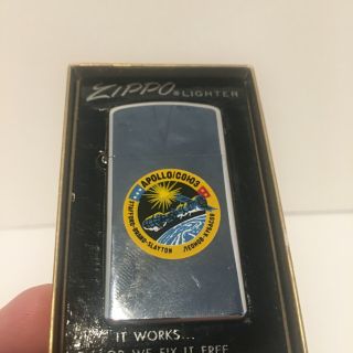 zippo Rare lighter collectible apollo - soyuz space launch 1975 vintage 2