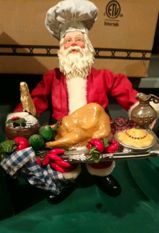 Kurt Adler Fabriche Chef Santa With All The Trimmings Rare 11” Christmas Ksa