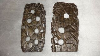 Vintage Wooden Hand Carved Wall Plaques From Zealand