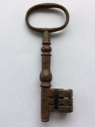 Antique Heavy Metal Hand Forged Key,  S Shape,  Castle Church Door,  4.  5” Long