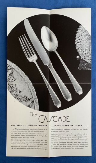 1943 Towle Silversmiths Cascade Pattern Sterling Silver Brochure & Price List