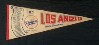 1981 Los Angeles Dodgers World Series Champions Pennant Rare Mlb Baseball